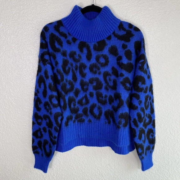 Sweaty Betty Sweater Womens Small Leopard Animal Pullover Mohair Blend NEW - Picture 1 of 7